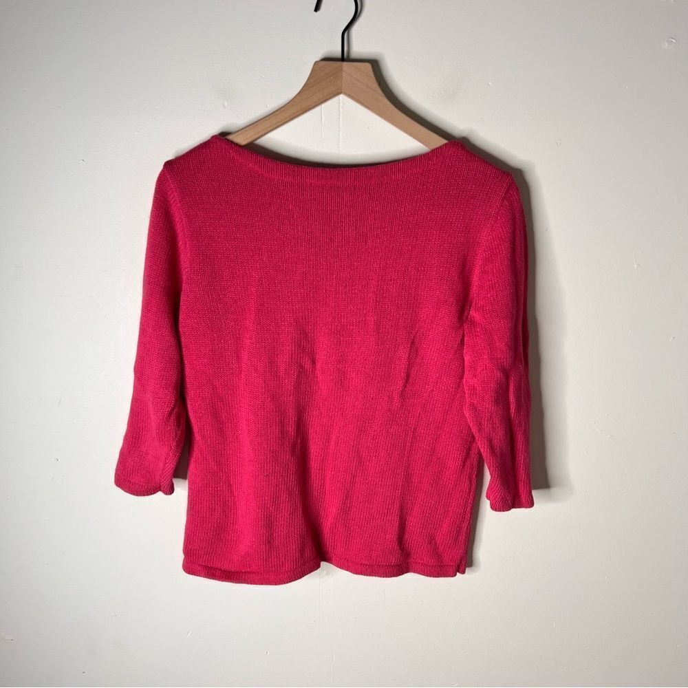 Ralph Lauren Bright Pink Cotton Knit Sweater size Large